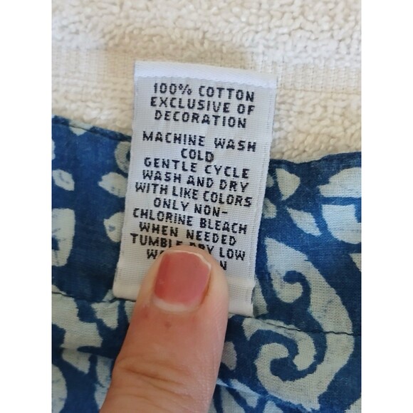 Gap Blouse Women’s Size Medium  V Neck Sleeveless Floral Blue Bohemian Peasant - Picture 14 of 14